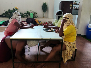 Neighbour Seduce Under Dining Table