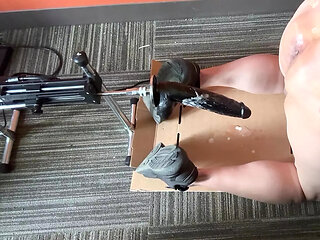 Drilling my ass with dildo fuck machine