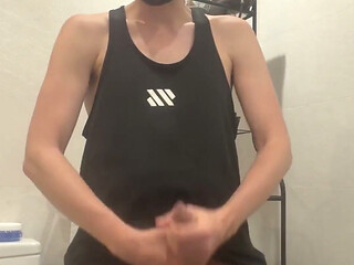 Hot Stepdaddy Jerking off in Bathroom