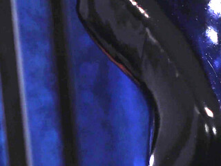 Sexual latex blonde MILF squirt dildo fuck