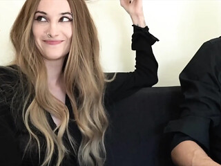 Naughty young girl gets double fucked by boyfriend and friend