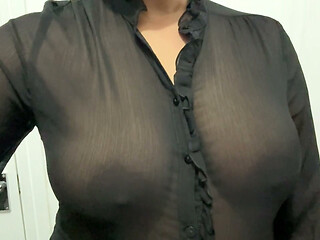 Showing her sexy boobs