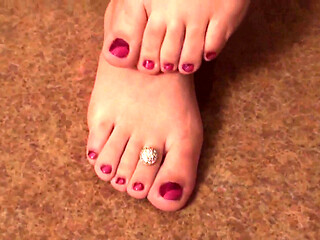 Amateur foot fetish with sexy teen in lingerie