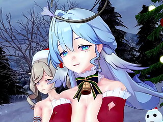 Pussyverse: MMD All I Want for Christmas Is You (Robin, Astra Yao, Barbara)