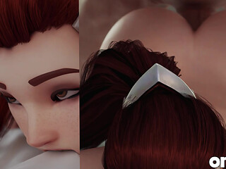Brigitte Big Juicy Ass Prone Bone & Cowgirl Anal Fuck - Anal Plug Performance - Overwatch 3D Animation