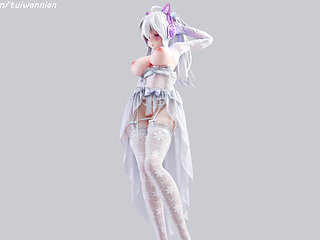 [mmd] Weak T-ara Bridal Erotic White Silk Wedding Dress