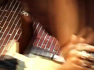 Justice Takes Massive Black Cock in Her Ass During BDSM Cage Threesome