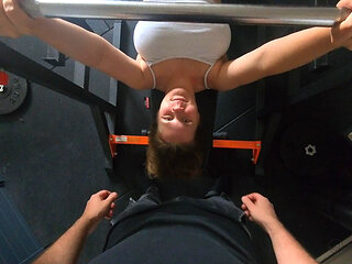Sex with Intense Orgasms on the Weight Bench