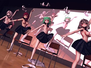 Ayame Marine Rushia Chloe Striptease Rollin MMD by Hisapi