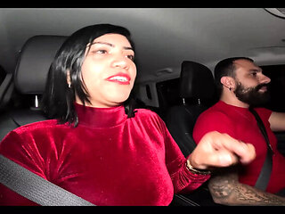 Hot Wife Takes Raw Cock in Car - Nicoly Mattos Fucked Hard by Husband