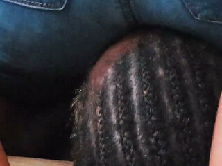 Face Crushed in Tough Jeans