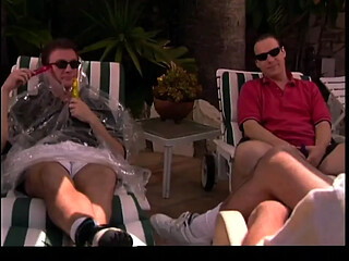 American FFM trio gets wet and wild in the pool