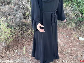 A Lebanese woman couldn't wait, so she decided to fuck herself in nature