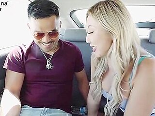 Chinese Pornstar Nicole Doshi Riding With Asian Uber Driver