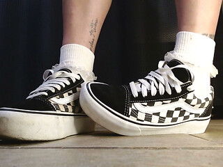 College Girl Ruffled Socks Fav Pair Vans Sneakers