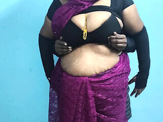 Desi Aunty Birthday Cheat with Office Staff  Tamil Manager Wife Doggy Romance
