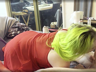 Next Door Dolly and Stunt Cock - Thrusting Vibrator Swallow Blowjob
