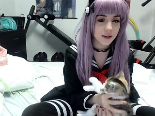 Curly Blonde Teen Records Solo Dildo Masturbation