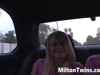 Milton Twin Threesome Wearing Pink and Fingering rough Orgasm (Milton Twins)
