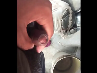 Solo boy bathing his dick