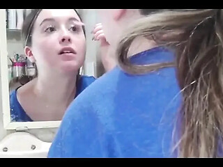 Teen brunette gets eyebrow waxing and more