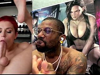 Black trans woman gets her massive ebony cock jerked off in a casino.