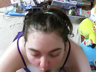POV Wife Sucking Cock Before Bed