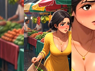 Indian Bhabhi Grouped & Fucked Hard by Her Old Disgusting Muslim Neighbour in Busy Market