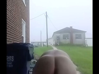 Outside early in morning