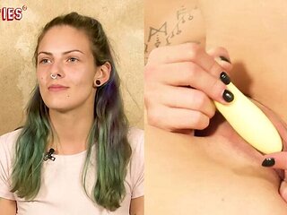 German Amateur Josi Masturbates with Vibrator - Solo Fingering & Wet Pussy Close-Up