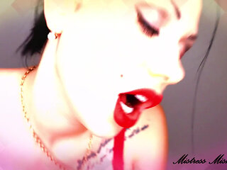 Cum to my red glossy lips and red lustful shapes
