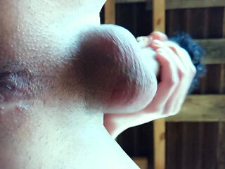 Pulsating Tight Asshole and Rubbing Cum on the Camera Lens
