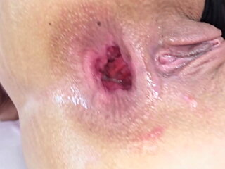 Strong DAP. anal. latina babe. big gape. ROUSSE BLACK. cum.