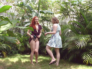 Sarah Calanthe and Nikita Foxx Play in the Garden