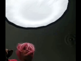 Pinky White Femboy in Bikini With Big Butt