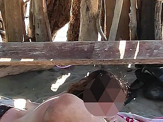French MILF Handjob Amateur on Nude Beach Public in Greece to Stranger with Cumshot