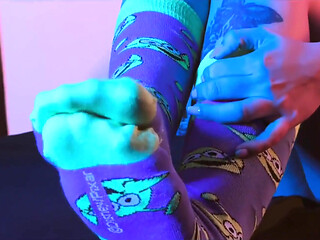 Slicking My Feet Nicely so They Slide in Nicely During a Footjob.