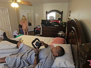 Nurse Charlie Nurses Big Black Cock to Life & Takes Pussy Full of Cum