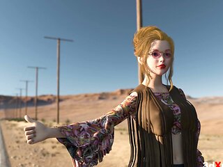 Psychedelic sex! Desert Hitchhiker Meets a Free-Spirit Surfer on the Road to the Ocean