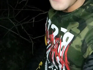 Piss with Hard Cock Outdoor