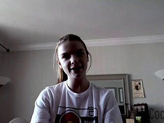 Seductive submissive stepsister Dahlia Red dominates her grounded stepbro in thigh highs