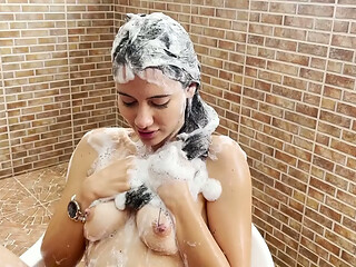 Shower, perfect breasts, perfect pussy - Ambar Prada