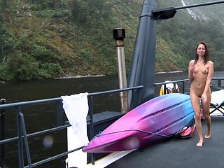 Wild teen posing naked and making herself cum outdoors