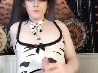 Gothic Femboy Cowgirl Compilation, Nuni Cums Hands Free