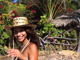 Tiny Mexican teen beauty beach posing