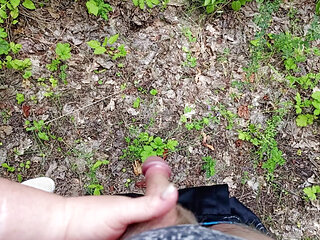 Mother-in-law sucks my dick in a public park and swallows hot cum