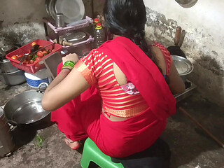 Sister-in-law fucking in the kitchen with brother-in-law's cock standing in doggy style Hindi audio