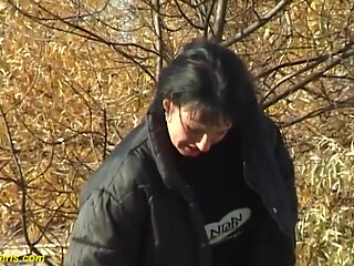 Pantyhose girl pees on the staircase