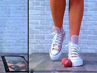 Ambers CBT - Smushing His Cock and Balls Under My Pink