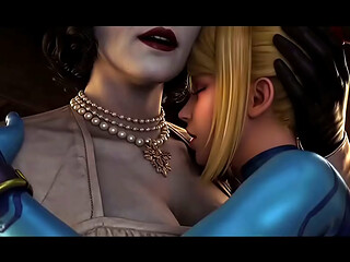 Lady Dimitrescu x Samus Aran (Resident Evil, Metroid /AI generated)